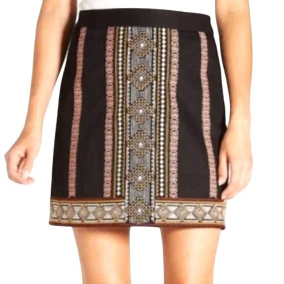 EC BOHO EVEREVE BRAEVE BLACK SEDONA MINI SKIRT SZ. S - Picture 1 of 4